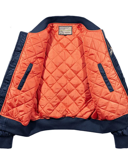 Men's Thick Warm MA-1 Aviator Pilot Style Bomber Jacket