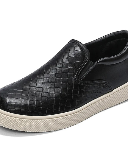 Classic Men’s Faux Leather Slip-On Loafers – Casual Flat Shoes