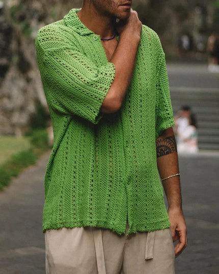Men's Casual Knitted Mesh Shirt