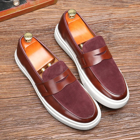 Men's Casual Slip-On Faux Leather Shoes – Comfortable & Stylish Men's Loafers 