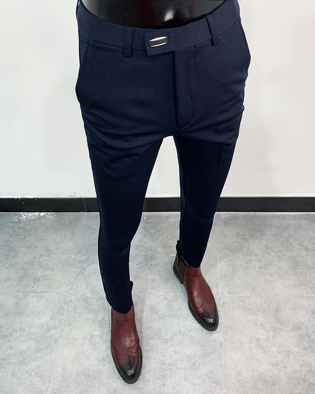 Men's Slim Fit Dress Pants - Formal Slim Trousers for Men