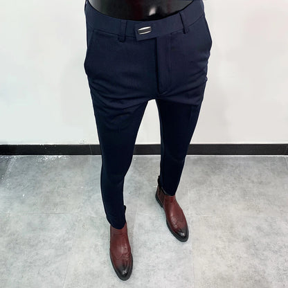 Men's Slim Fit Dress Pants - Formal Slim Trousers for Men