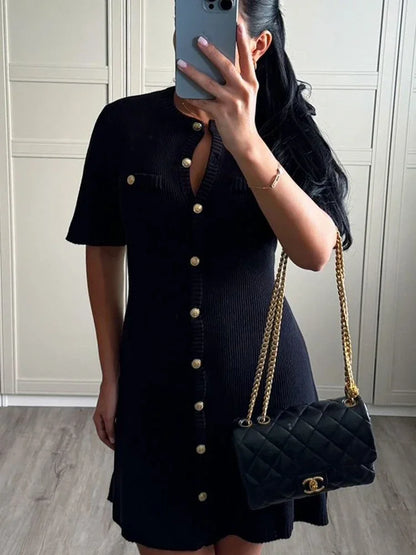 Women's Elegant Knit Mini Dress – Stylish Knitwear for Women