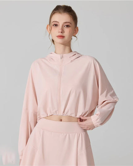 Women's Activewear Cropped Jacket - Breathable & Quick-Drying