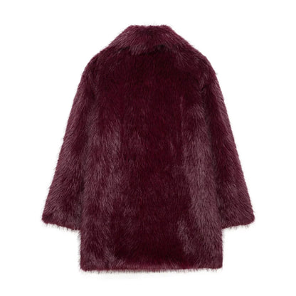 Women's Thick Fury Warm Coat with Flip Collar
