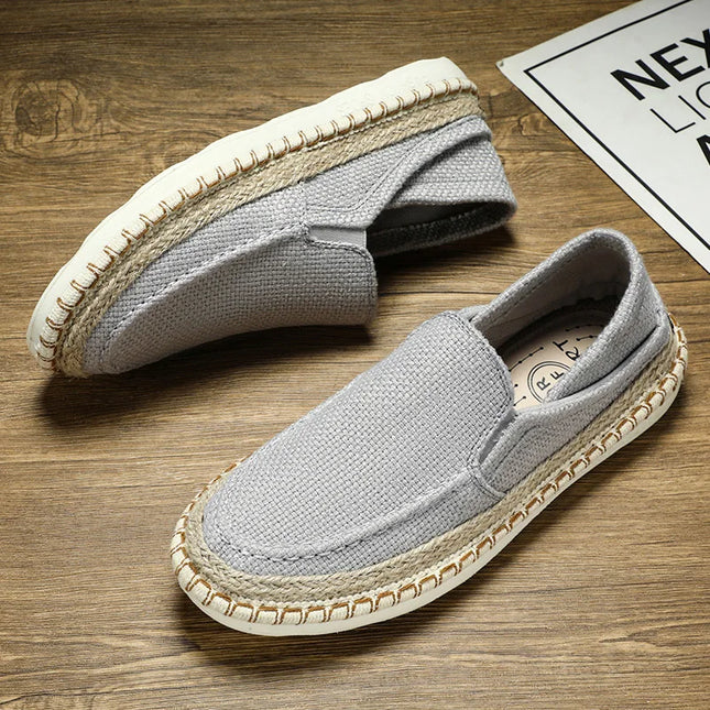 Men's Slip-On Cloth Loafers – Comfortable Flat Casual Shoes for Men