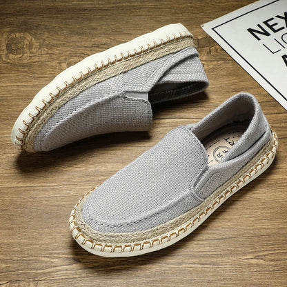 Men's Slip-On Cloth Loafers – Comfortable Flat Casual Shoes for Men