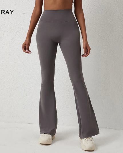Women’s Peach High-Waisted Flared Pants with Hip-Lifting Fit