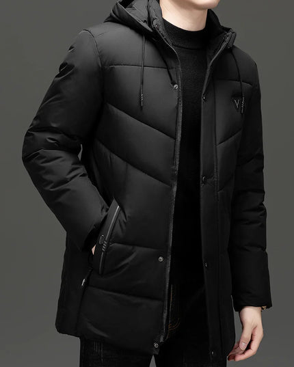 Men's Cotton Padded Hooded Coat - Oversized Parka Jacket for Men