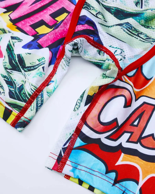 Men's Breathable Graffiti Print Boxer Briefs