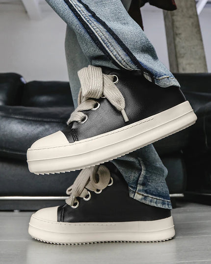Men's Casual Walking Sneakers with Lace-Up Design