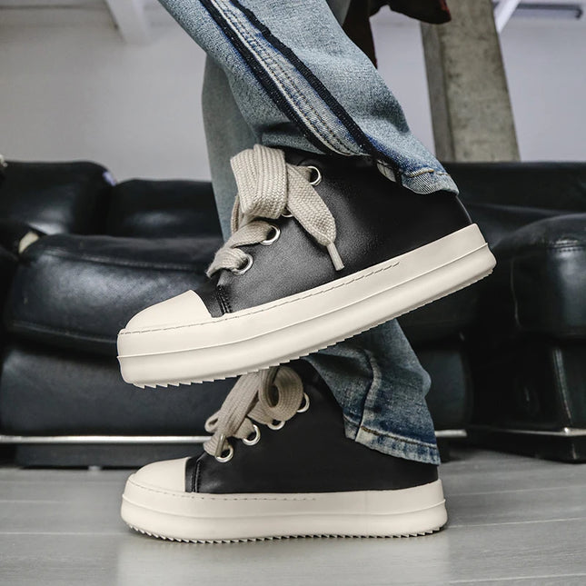 Men's Casual Walking Sneakers with Lace-Up Design