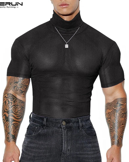 NCERUN Men's Turtleneck Slim Fit T-Shirt