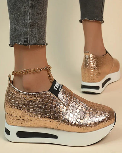 Casual Slip-On Platform Sneakers for Women – Non-Slip Thick Sole- Various Colors