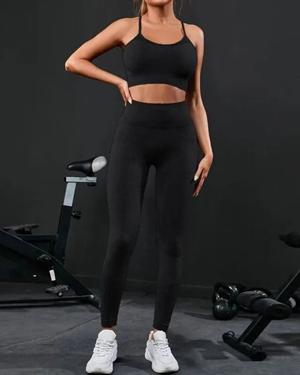 Women's Seamless Bra and Leggings Set – 2-Piece Fitness & Lounge Activewear for Women