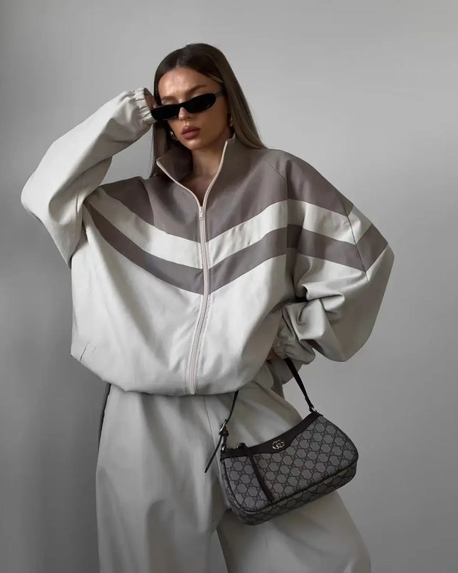 Women’s Two-Piece Set – Loose, Breathable Jacket and Pants Ensemble