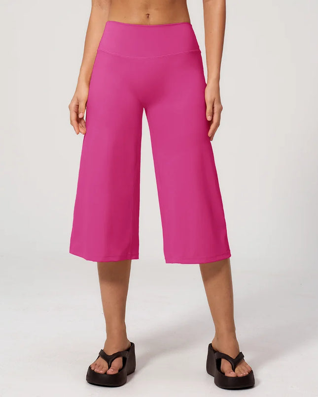 Women's Mid-Length Wide-Leg High-Waist Pants