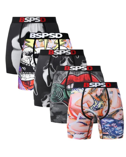 5-Pack Men's Breathable Boxer Briefs Underwear Set
