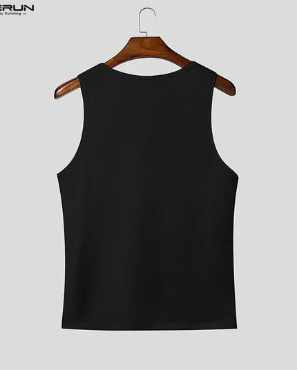 INCERUN Men's Mesh See-Through Tank Tops