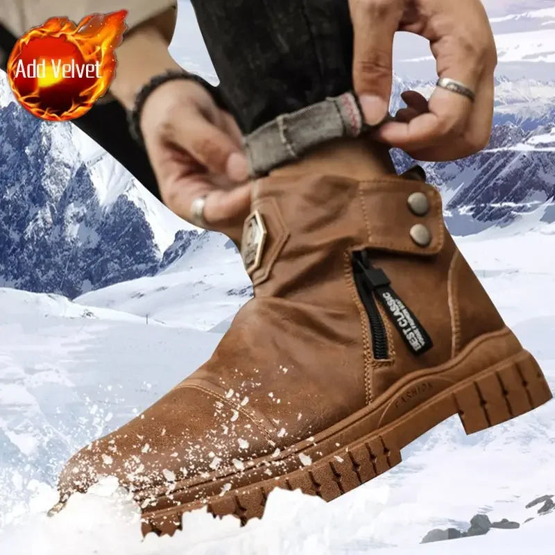 Men's Retro Classic Platform Shoes with Side Zip