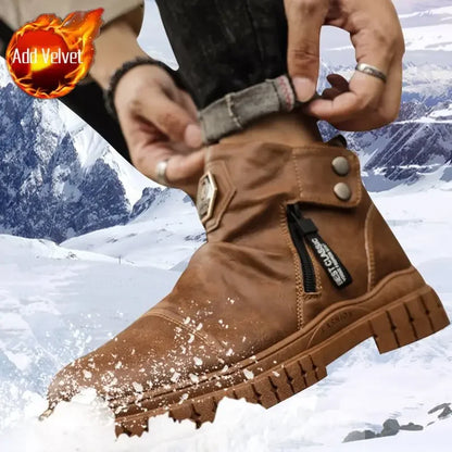Men's Retro Classic Platform Shoes with Side Zip