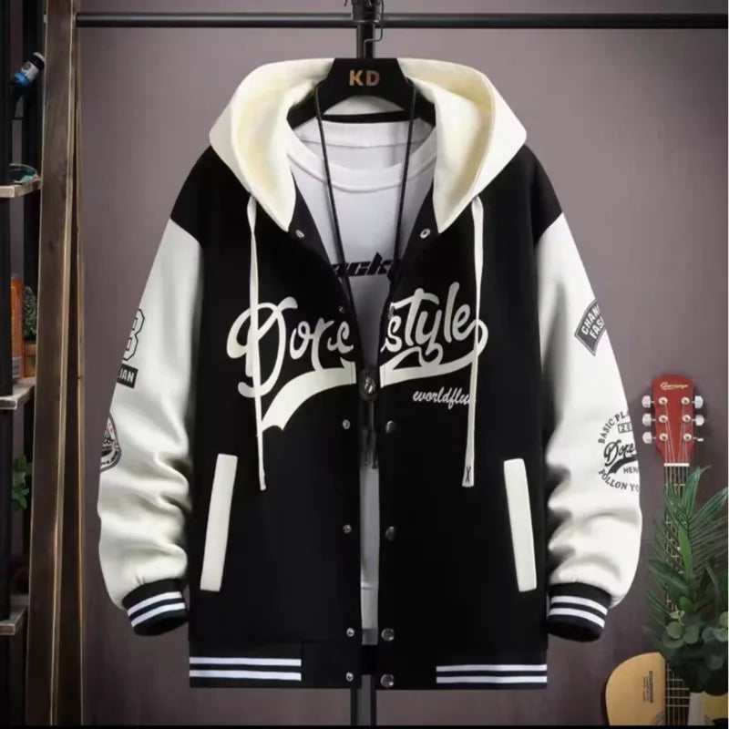 Men's Graphic Hooded Jacket and Sweatpants Two-Piece Set