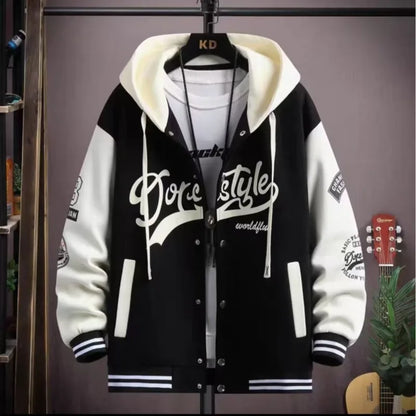 Men's Graphic Hooded Jacket and Sweatpants Two-Piece Set