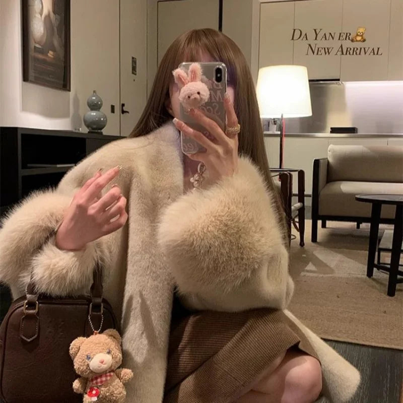 Women's Faux Mink Fur Coat – Thick, Loose Fit, Warm & Stylish Outerwear
