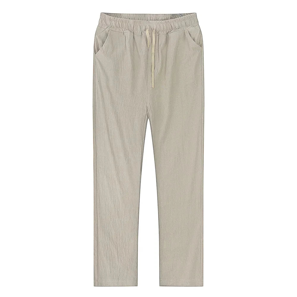 Men's Breathable Cotton Linen Pants - Lightweight & Comfortable Casual Trousers
