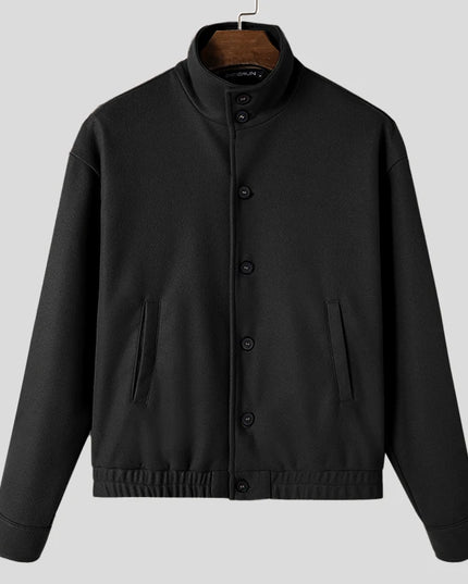 INCERUN Men's Stand Collar Long Sleeve Button-Up Jacket