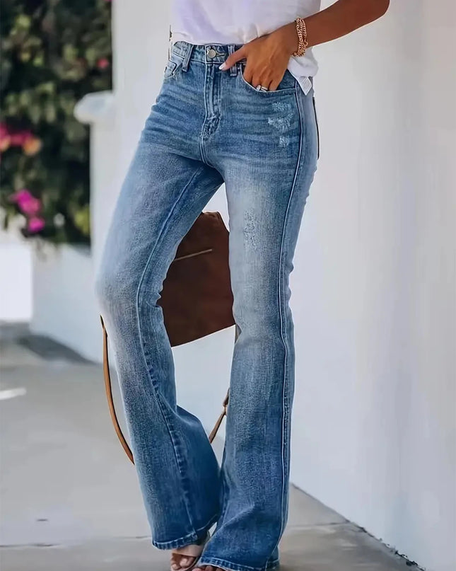 High Waist Women's Slimming Flared Denim Jeans
