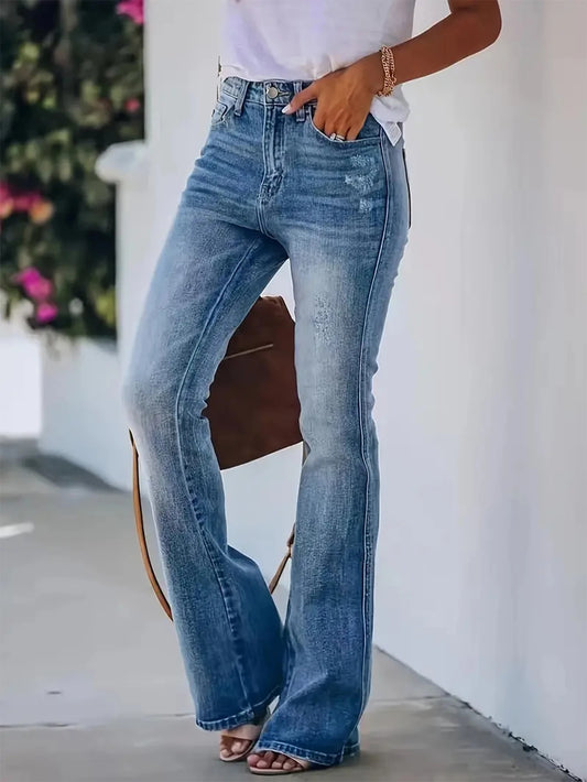 High Waist Women's Slimming Flared Denim Jeans