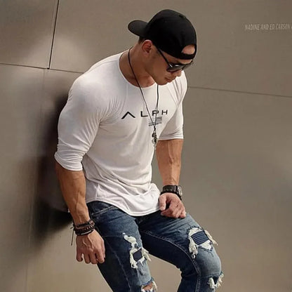 Men's Alph Fitness Cotton Casual Long Sleeve Sweater