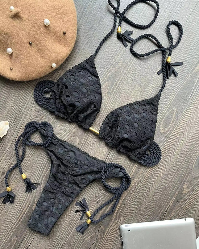 Women's 2-Piece Tassel Strap Bikini Set