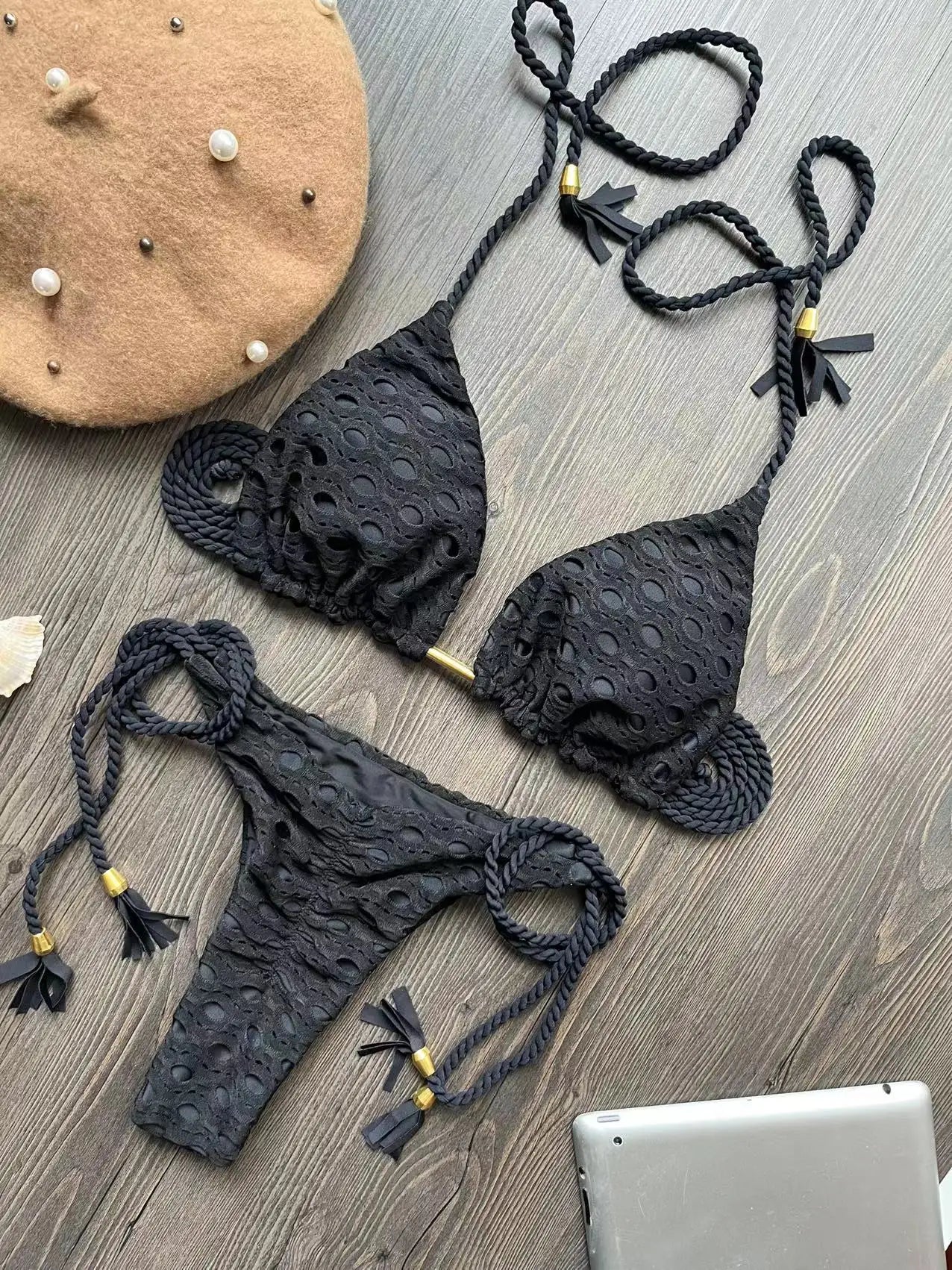 Women's 2-Piece Tassel Strap Bikini Set