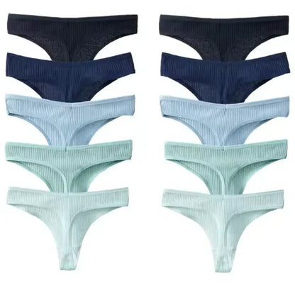10Pack Women's Cotton Thongs - Comfortable Fit Thong's