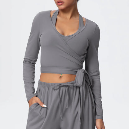 Women Drawstring Yoga Pants Wide Leg Loose Casual  Straight