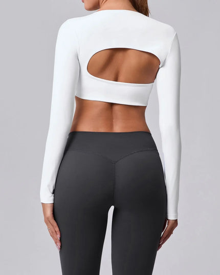 Women's Cut-Out Sport Top, Cropped, Asymmetric Square Neck