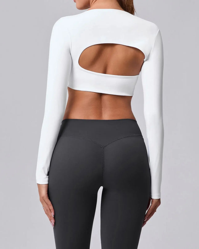 Women's Cut-Out Sport Top, Cropped, Asymmetric Square Neck