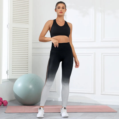 Women's High-Waisted Mesh Yoga Leggings - Various Colors