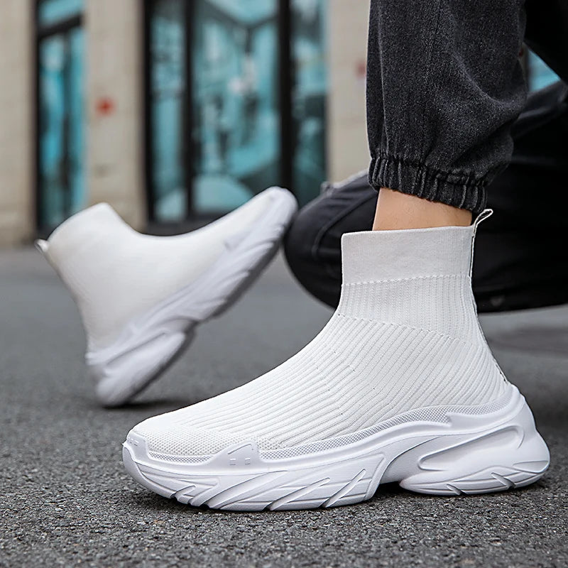 Breathable Mesh High-Top Sneakers for Men & Women