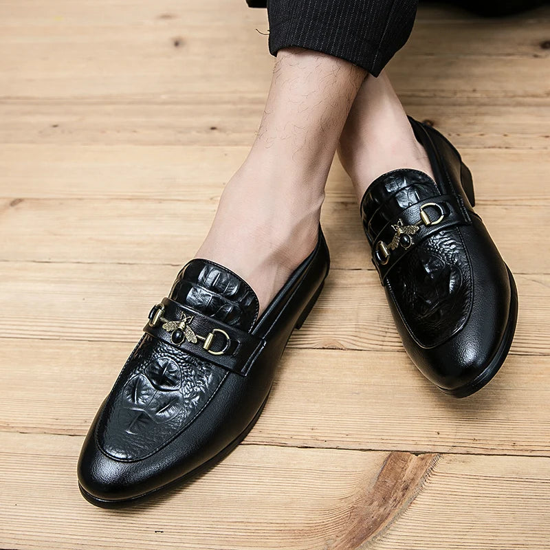 Men's Genuine Leather Dress Slip-On Shoes – Elegant, Comfortable, and Stylish Footwear for Men