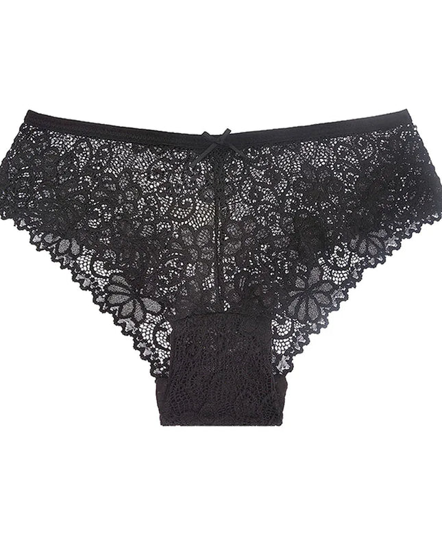5-Piece Women's Lace Briefs Set - Transparent Low-Rise Panties