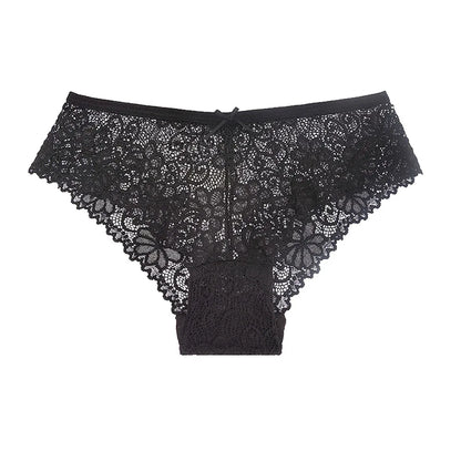 5-Piece Women's Lace Briefs Set - Transparent Low-Rise Panties