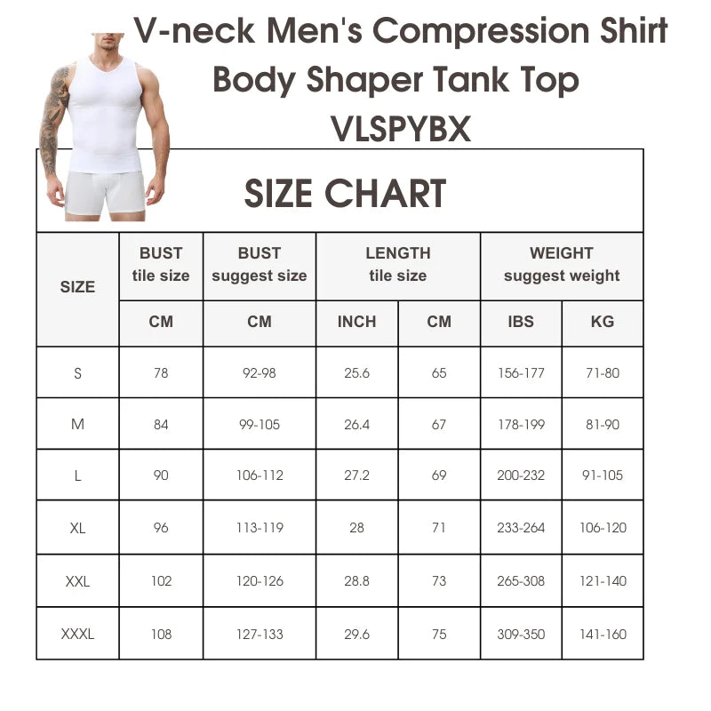 Men's Slim Fit V-Neck Shapewear Vest