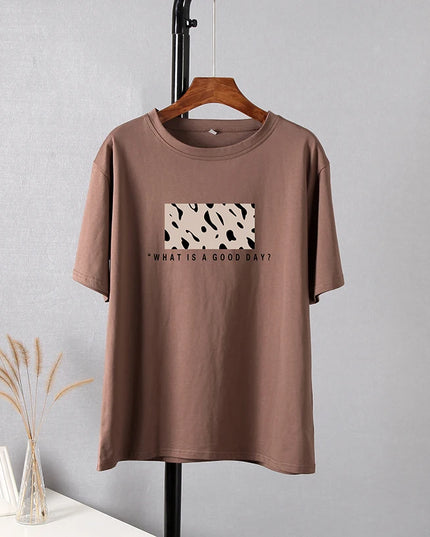 Women’s Oversized Cotton Leopard Print T-Shirt - Hirsionsan Fashion Top
