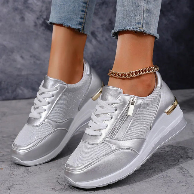 Women's Casual Mesh Breathable Lace-Up Sneakers
