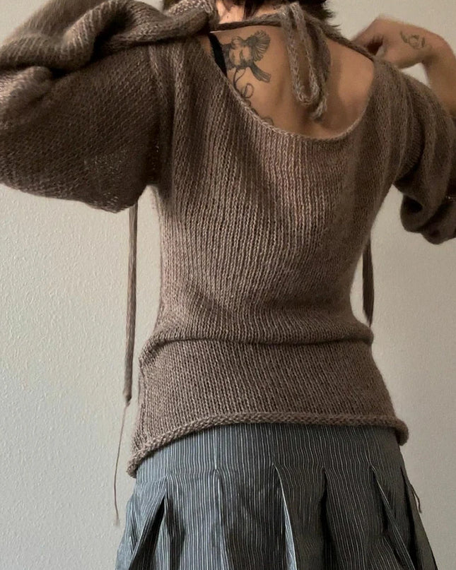Long Sleeve Boat Neck Knit Sweater - Various Colors