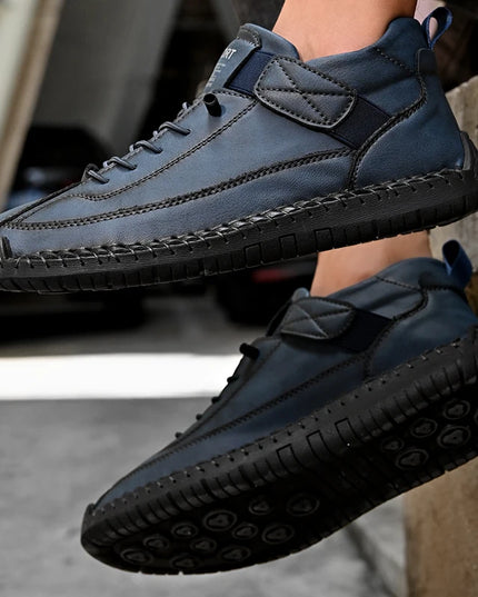 Men's Casual Shoes - Fashionable Solid Faux Leather Footwear