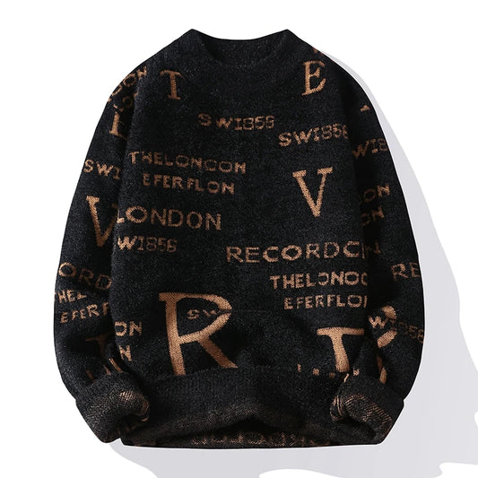 Unisex Knit Letter Print Sweater - Various Colors